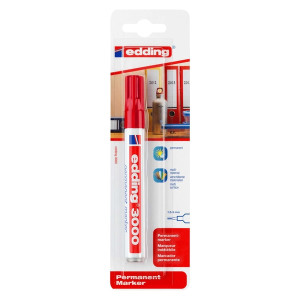 EDDING 3000 Permanentmarker - nachfüllbar, 1,5 - 3 mm, rot, Blister