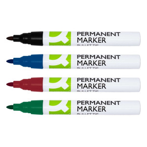 Q-CONNECT Permanentmarker - Rundspitze, ca. 2 - 3 mm, 4er-Set sortiert