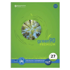 STAUFEN PREMIO Collegeblock LIN27 - A4, 80 Blatt, 90 g/qm, liniert mit Rand