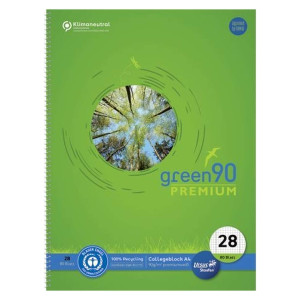 STAUFEN PREMIO Collegeblock LIN28 - A4, 80 Blatt, 90 g/qm, kariert mit Rand