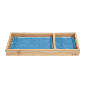 SIGEL Federschale Bambus hellblau/dunkelgrau 245x25x109mm