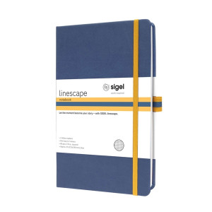 SIGEL Notizbuch Linescape ca. A5 176 S. Hardcover kariert 80 g/m² blau