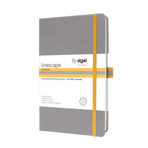SIGEL Notizbuch Linescape ca. A5 176 S. Hardcover liniert 80 g/m² hellgrau