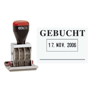 COLOP Datum-Plattenstempel - GEBUCHT + 4 mm Datum