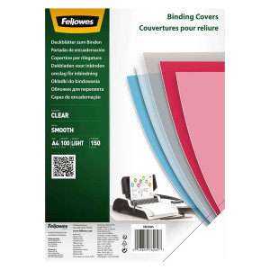 FELLOWES Deckblätter - A4, PET 150 g/qm, glatt transparent, 100 Stück