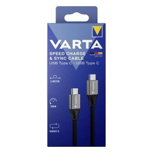VARTA Speed Charge & Sync Kabel USB Type C auf USB Type C , 2 m, schwarz