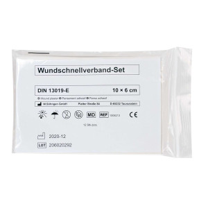 SÖHNGEN Pflaster-Schnellverband-Set - DIN 13019-E, 10 x 6 cm, 12 Stück