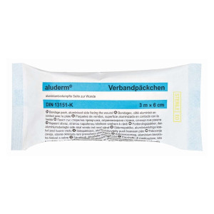 SÖHNGEN aluderm® Verbandpäckchen DIN 13151-K - klein, 3m x 6cm