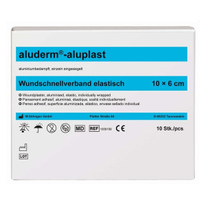 SÖHNGEN aluderm®-aluplast Wundpflaster - elastisch, 6x10cm, 10 Stück
