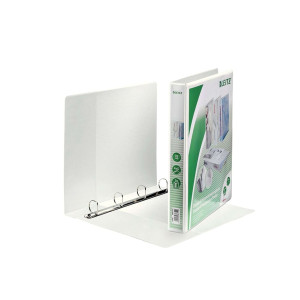 LEITZ Ringbuch Präsentation, mit Taschen, A4, PP, 4 Ringe, 25 mm, weiss