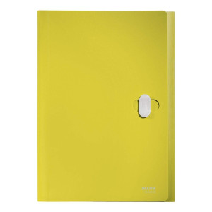 LEITZ 4624 Fächermappe Recycle - A4, 5 Fächer, 250 Blatt, PP, klimaneutral, gelb