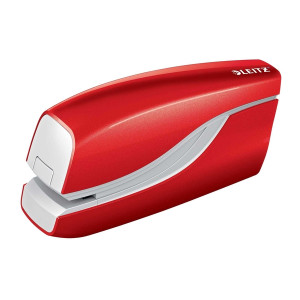 LEITZ 5566 Elektrisches Heftgerät WOW - 10 Blatt, rot metallic