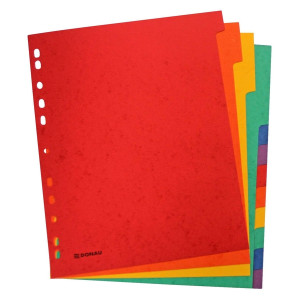 DONAU Register - blanko, Karton, A4 ÜB, 12 Blatt, 6-farbig
