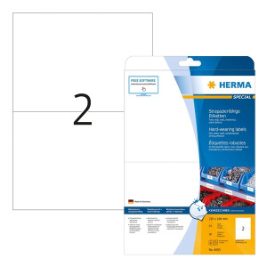 HERMA 4693 Folienetiketten - 210 x 148mm, weiß, extrem stark haftend, matt, 50 Stück