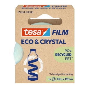 TESA Klebefilm PET Eco & Crystal - 19mm x 33m, kristallklar