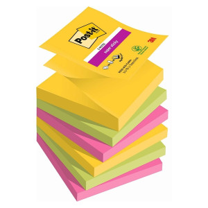 POST-IT Haftnotizblock Z-Notes Carnival - 76 x 76 mm, 6x 90 Blatt, sortiert