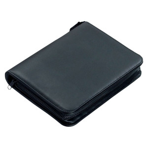 ALASSIO Ringbuchmappe Luino - A5, 25 x 17,5 x 4 cm, 4 Ringe, Kunstleder, schwarz