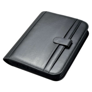 ALASSIO Ringbuchmappe RICCIONE - A4, 28 x 35,5 x 4 cm, 4 Ringe, Kunstleder, schwarz