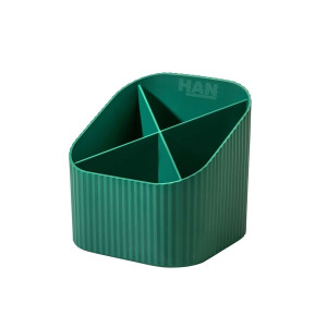 HAN Schreibköcher KARMA - 4 Fächer, Recyclingmaterial, öko-grün