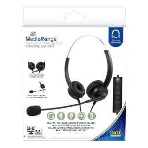 MEDIARANGE Headset Stereo mit Mikrofon - schwarz/silber
