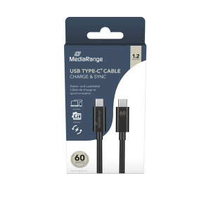 MEDIARANGE USB Type-C® Lade- und Datenkabel, USB 3.0, 1.2m, schwarz