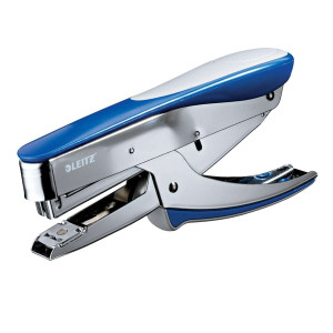 LEITZ 5548 Heftzange - Oberlademechanik, Heftleistung 25 Blatt, blau/silber