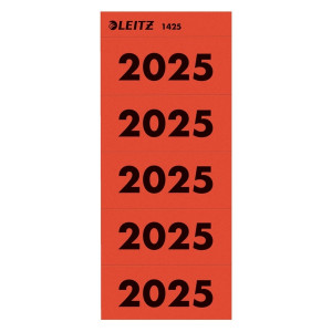 LEITZ 1425 Inhaltsschild 2025 - selbstklebend, 100 Stück, rot