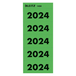 LEITZ 1424 Inhaltsschild 2024 - selbstklebend, 100 Stück, grün
