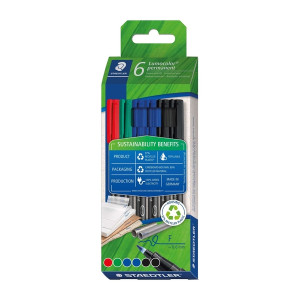 STAEDTLER Feinschreiber Universalstift Lumocolor® - permanent, F, 6 Stück sortiert