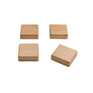 SIGEL NeoDym-Magnete - quadratisch, Holz, beige, 4 Stück