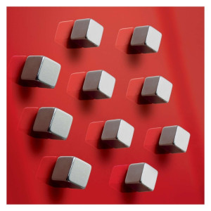 SIGEL SuperDym-Magnete C5 "Strong", Cube-Design, silber, 10 Stück