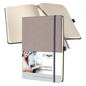 SIGEL Notizbuch Conceptum ca. A4 194 S. Dot-Lineatur 80g/m², Casual beige