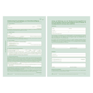 RNK Arbeitsvertrag geringfügig Beschäftigte - SD, 2x2 Blatt + Zusatzblatt, DIN A4