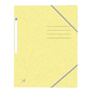 OXFORD Eckspannmappe TOP FILE+ - A4, 390 g/qm, Karton, Gummizug, pastellgelb