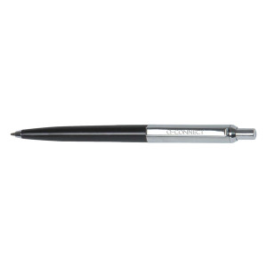 Q-CONNECT Druckkugelschreiber - M, schwarz/silber