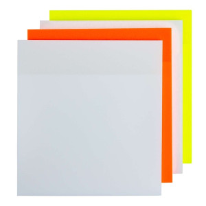 Q-CONNECT Haftnotiz PP - 76 x 76 mm, halbtransparent sortiert, 4x 50 Blatt