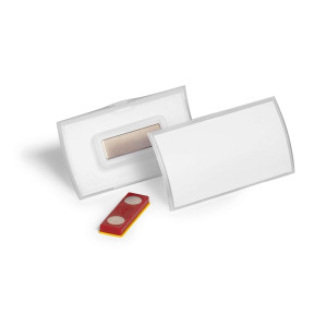 DURABLE Namensschild Magnet - 75 x 40 mm, Kunststoff, transparent, 10 Stück