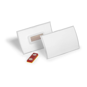 DURABLE Namensschild Magnet - 90 x 54 mm, Kunststoff, transparent, 10 Stück