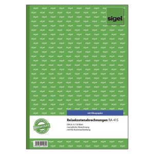 SIGEL Reisekostenabrechnungen monatlich - A4, SD, MP, 50 Blatt