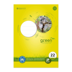 STAUFEN GREEN Arbeitsblätterblock LIN 22 - A4, 80 g/qm, 50 Blatt, 5mm kariert, 4-fach Lochung
