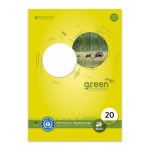 STAUFEN GREEN Schulblock LIN 20 - A4, 50 Blatt, 70 g/qm, blanko