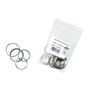 WEDO Schlüsselring - Ø 25, 30 und 35 mm sortiert, Metall, silber, 15 Stück