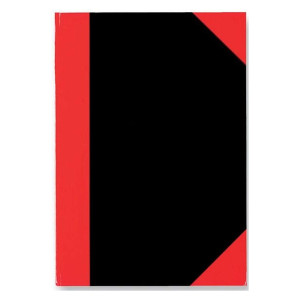 STYLEX Kladde - A5, kariert, Hardcover, schwarz/rot, 192 Seiten