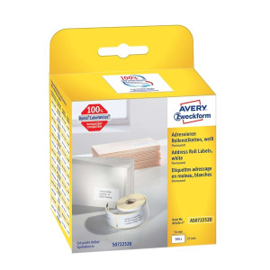 AVERY ZWECKFORM Rollen-Etiketten Adressaufkleber - 25 x 54 mm, weiß, permanent, 500 Etiketten