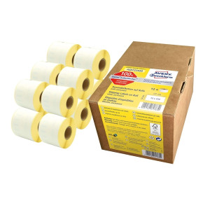 AVERY ZWECKFORM Rollen-Etiketten Paketaufkleber - 54 x 101 mm, weiß, permanent, 12 Rollen/2.640 Etiketten