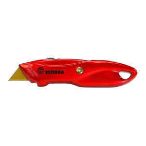 ECOBRA Cutter Premium - rot, Trapezklinge, Metallgehäuse