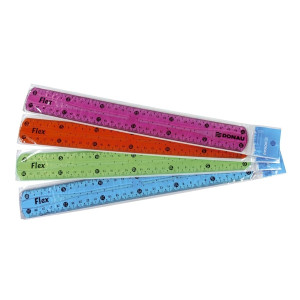 DONAU Lineal Flexi - 30 cm, transparent sortiert