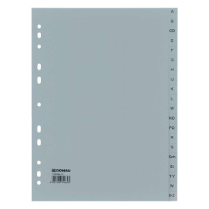 DONAU Ordnerregister A-Z, 20-teilig, 22,5x29,7cm, grau