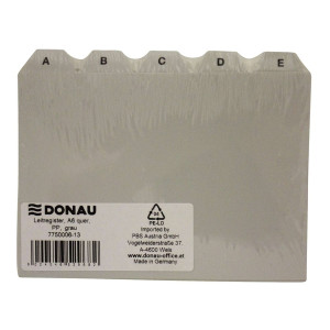DONAU Leitregister, A6 quer, PP, grau