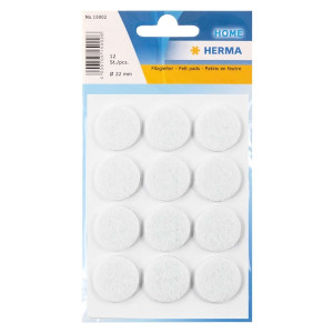 HERMA Filzgleiter - Ø22 mm, weiß, 12 Stück